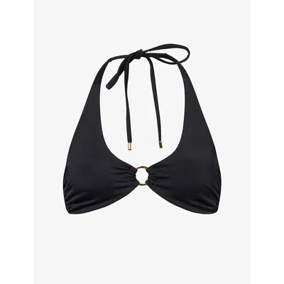 Away That Day Womens Black Sorrento Halter Neck Bikini Top