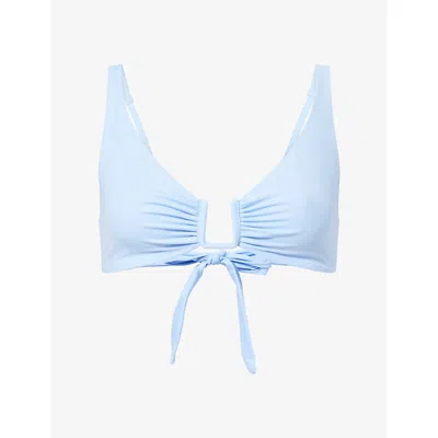 Away That Day Womens Blue Mist Palma Bikini Top Xs