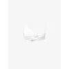 Away That Day Womens Sardinia Floral-applique Stretch-woven Bikini Top Bridal White In Bridal White