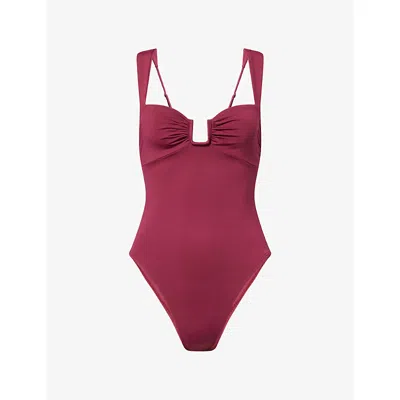 Away That Day Womens Cassis Cannes Balconette High-leg Swimsuit Xs In Red