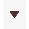 Away That Day Womens Acapulco High-cut Bikini Bottoms Copper Shimmer Lurex In Copper Shimmer Lurex