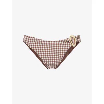 Away That Day Womens Espresso/ Ivory Cabo Verde Bikini Bottoms Xs In Brown