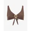 Away That Day Womens Samoa Halter-neck Bikini Top Espresso Xs In Brown