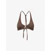 Away That Day Womens Espresso Sorrento Halter Neck Bikini Top In Espresso