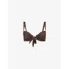 Away That Day Womens Espresso/ivory Cannes Bikini Top