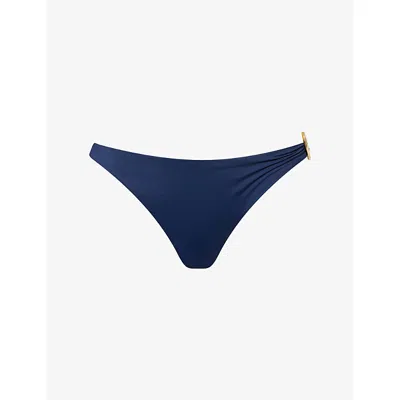 Away That Day Womens French Navy Cabo Verde Bikini Bottoms Xs In Blue