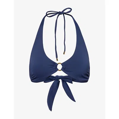 Away That Day Womens French Navy Sorrento Bikini Top In Blue