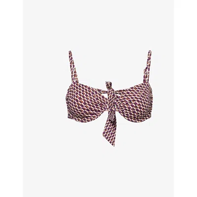 Away That Day Womens Geo Print Aruba Underwired Bikini Top