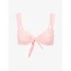 Away That Day Womens Ice Pink Cannes Bikini Top Xl In Pink