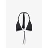 Away That Day Womens Mallorca Triangle-cup Bikini Top Black