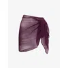 Away That Day Womens Plum Sicily Woven Mini Sarong