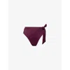 Away That Day Womens Tahiti High-rise Bikini Bottoms Plum