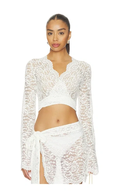 Away That Day X Gigi & Olive Palm Island Lace Top In White