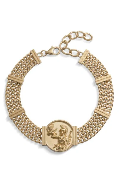 Awe Inspired Athena Goddess Bracelet In Metallic Gold