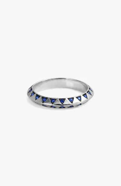 Awe Inspired Aura Sterling Silver Crystal Ring In Metallic Silver