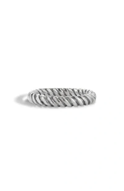 Awe Inspired Braided Stacking Ring In Metallic Silver