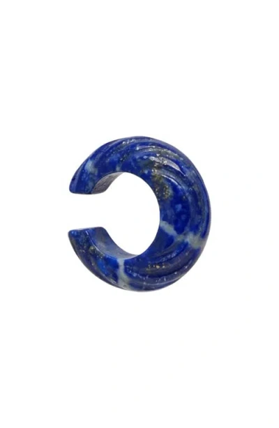 Awe Inspired Carved Stone Ear Cuff In Blue