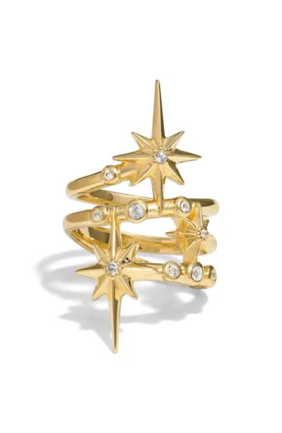 Awe Inspired Cosmic Wrap Ring In Gold