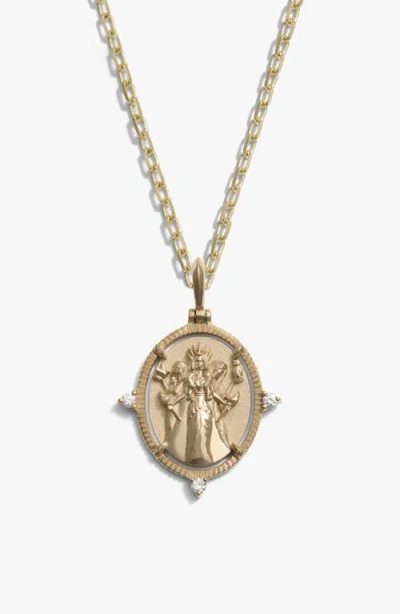 Awe Inspired Diamond Hecate Pendant Necklace In 14k Yellow Gold