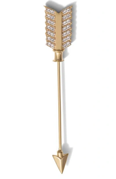 Awe Inspired Eros Arrow Brooch In Gold