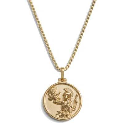 Awe Inspired Goddess Pendant Necklace In Gold