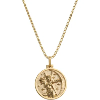 Awe Inspired Goddess Pendant Necklace In Gold