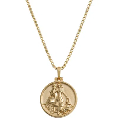 Awe Inspired Goddess Pendant Necklace In Gold