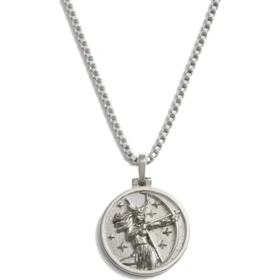 Awe Inspired Goddess Pendant Necklace In Silver