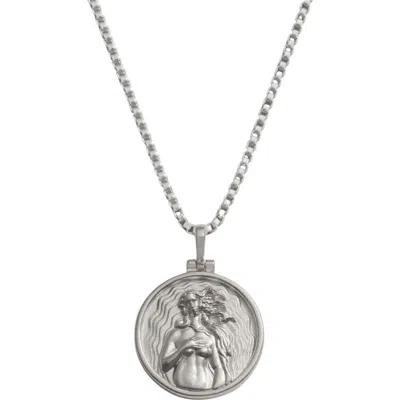 Awe Inspired Goddess Pendant Necklace In Silver