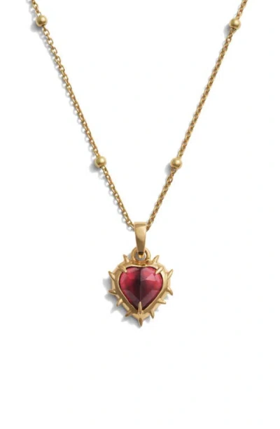 Awe Inspired Heart Of Thorns Pendant Necklace In Gold