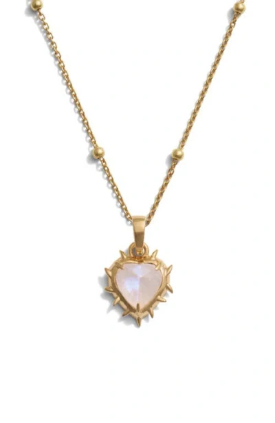 Awe Inspired Heart Of Thorns Pendant Necklace In Gold