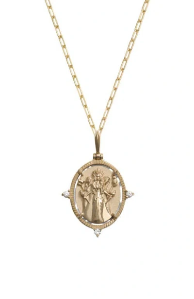 Awe Inspired Hecate Goddess Diamond Necklace In Gold