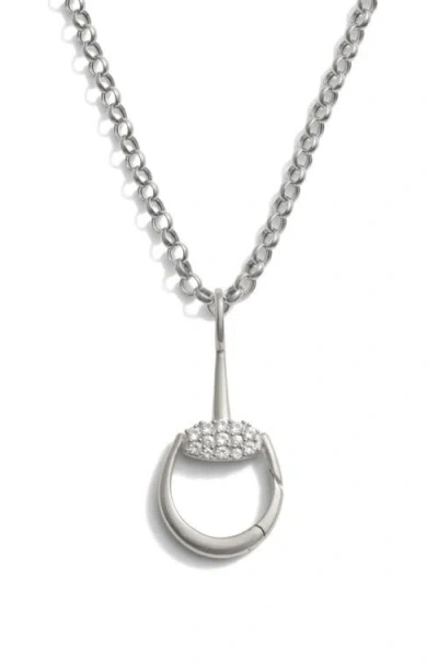 Awe Inspired Horsebit Charm Link Pendant Necklace In Metallic