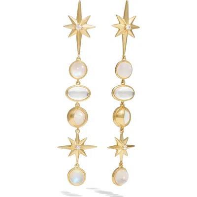 Awe Inspired Midnight Reflection Drop Earrings In Gold