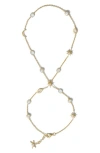 Awe Inspired Midnight Reflection Hand Chain In Gold