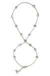 Awe Inspired Midnight Reflection Hand Chain In Silver