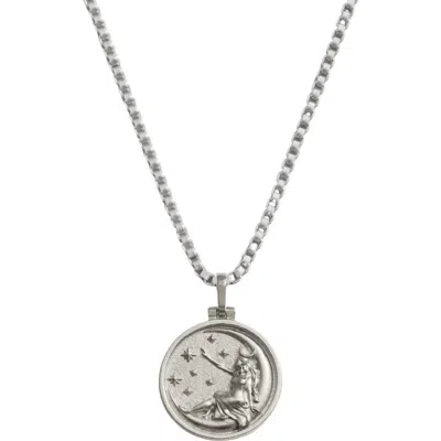 Awe Inspired Mini Goddess Pendant Necklace In Metallic