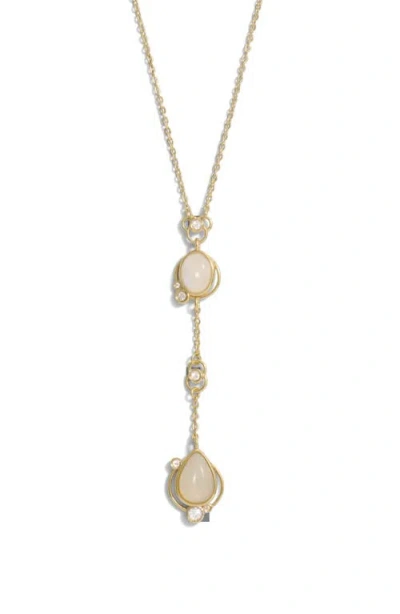 Awe Inspired Moonstone Dreamweaver Lariat Necklace In 14k Gold Vermeil