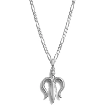 Awe Inspired Mother-of Pearl Trident Pendant Necklace In Metallic