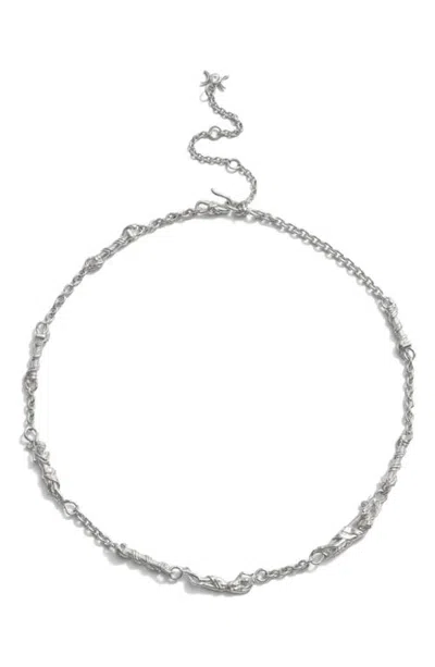 Awe Inspired Nocturne The Fates Lab Grown Sapphire Necklace In Silver