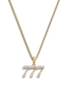 Awe Inspired Pavé Angel Number Necklace In 777 - 14k Gold Vermeil