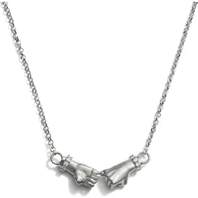 Awe Inspired Pinky Promise Pendant Necklace In Metallic