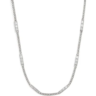 Awe Inspired Sapphire Baguette Collar Necklace In Metallic