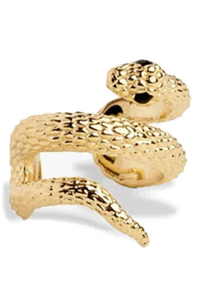 Awe Inspired Serpents Embrace Ear Cuff In Gold