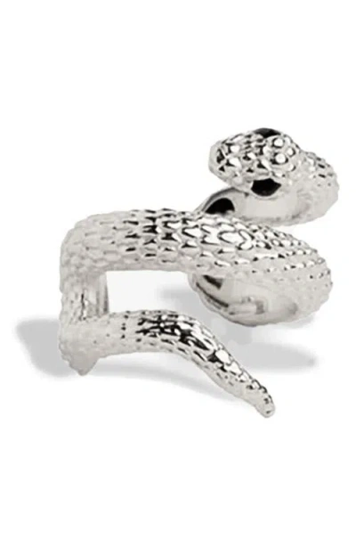 Awe Inspired Serpents Embrace Ear Cuff In Silver