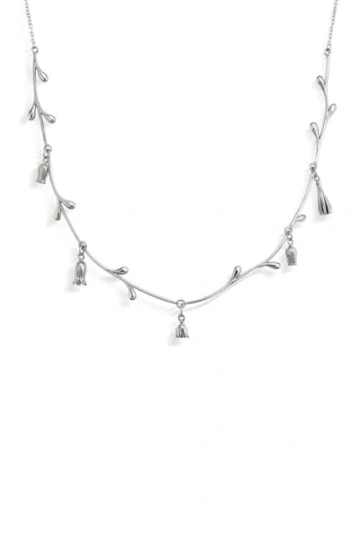 Awe Inspired Spell Botanicals Collar Necklace In Metallic Silver
