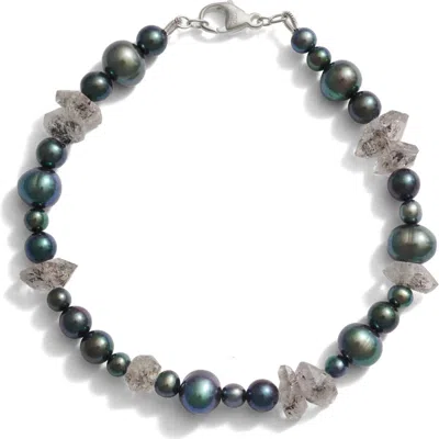 Awe Inspired Spellbound Sterling Silver Pearl & Quartz Bracelet
