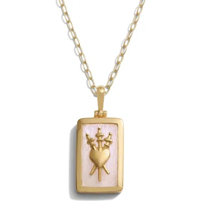 Awe Inspired Three Of Swords Moonstone Pendant Necklace In Gold