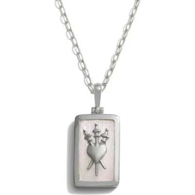 Awe Inspired Three Of Swords Moonstone Pendant Necklace In Silver