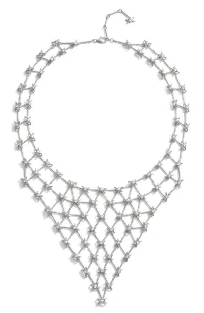 Awe Inspired Triple Moon Connector Bib Necklace In Metallic